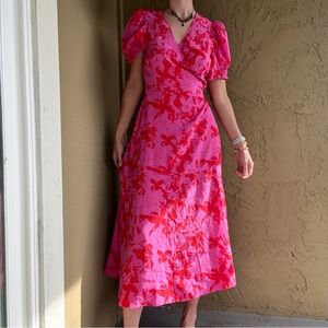 Tanya Taylor Dorothy Wrap Midi Dress